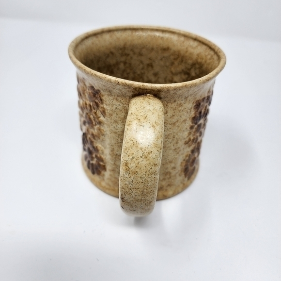 Coffee Tea Brown Tan Floral Pattern Pottery Mug Set New Without Tags - Picture 3 of 13